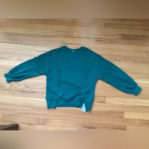 Women’s Teal Pullover Sweatshirt - Relaxed Crewneck